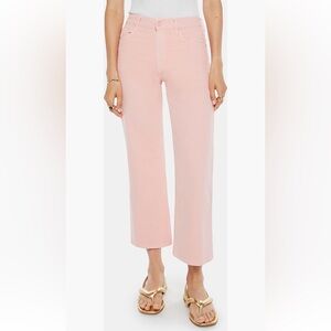 MOTHER the Maven High Waist Ankle Cropped Wide Leg Jeans in Peach Size 26